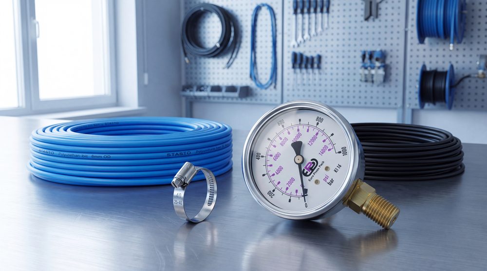 Schläuche, Rohre, Manometer und Zubehör